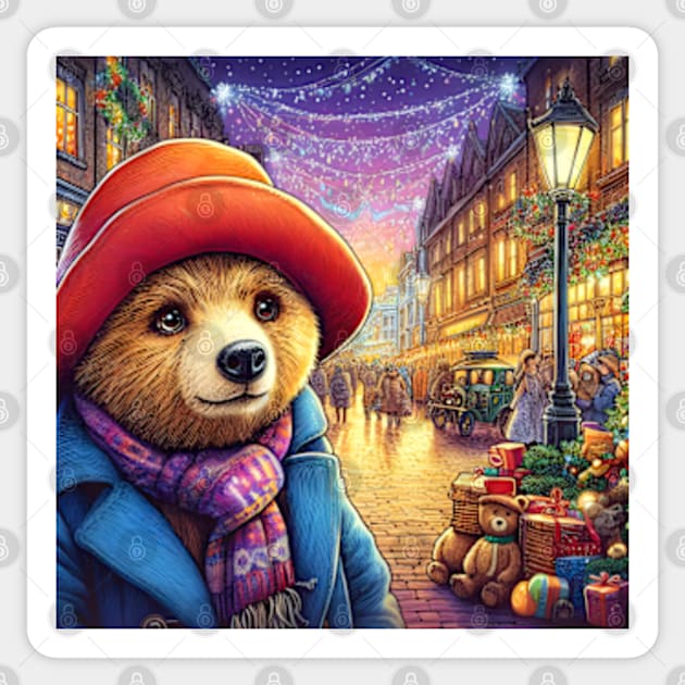 Charm and Cheer: Festive Paddington Bear Christmas Art Prints for a Whimsical Holiday Celebration! Sticker by insaneLEDP